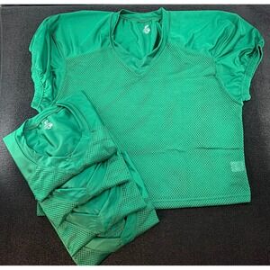 Lot of‎ 5 CHAMPPRO Adult XL Green Athletic Jersey Mesh V-Neck Football Practice